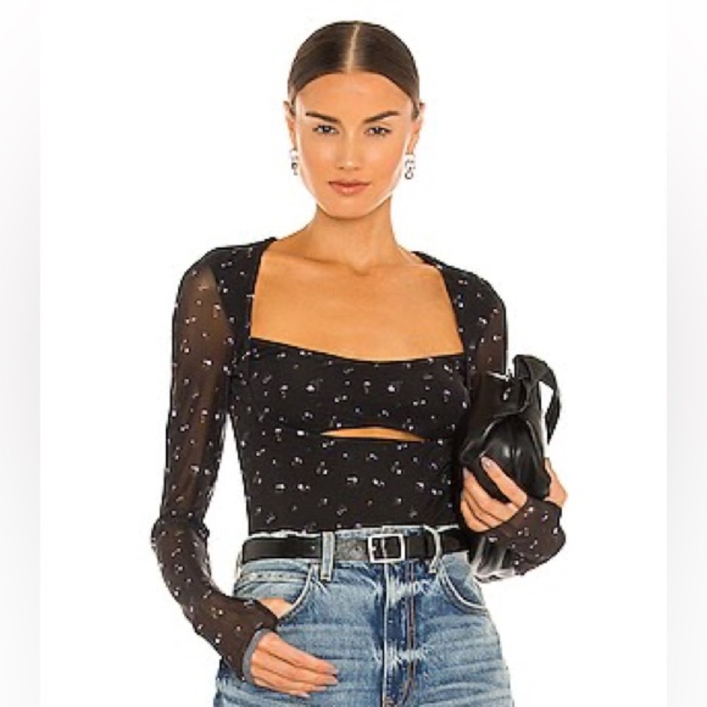 Floral Black Sheer Women's Top